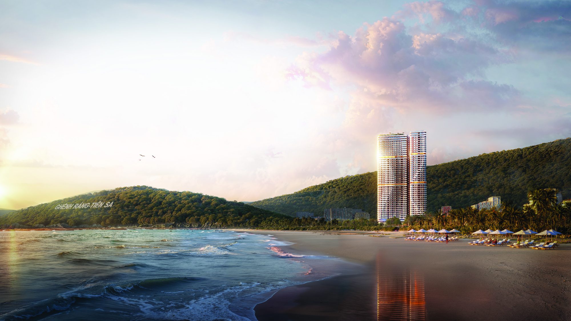 Phối cảnh Oriva Bay Quy Nhơn bên vịnh biển