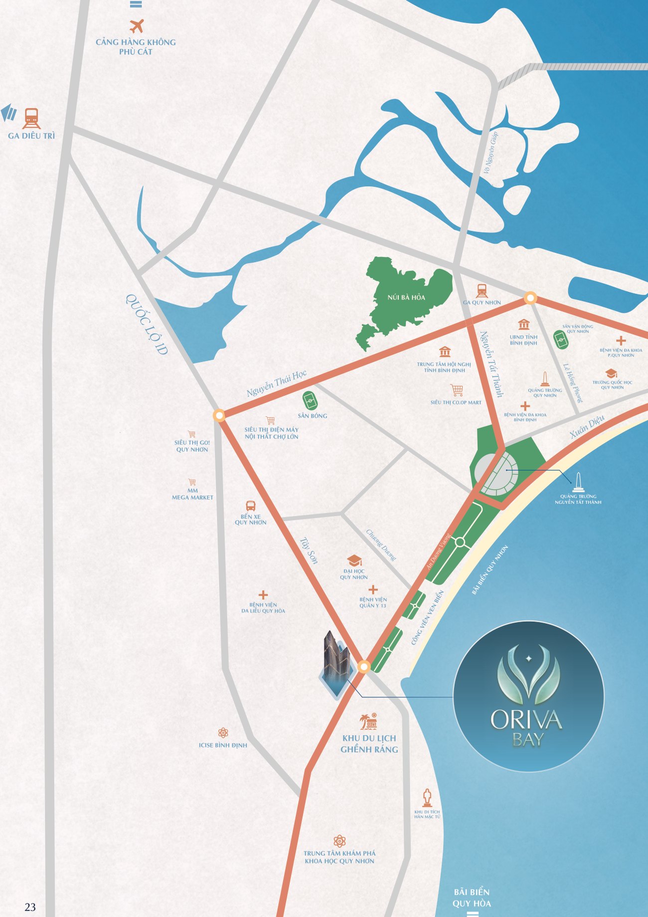 Vị trí Oriva Bay Quy Nhơn: 70 Tây Sơn & liên kết vùng